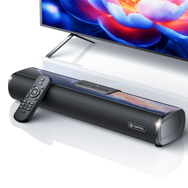 VEAT00L Sound Bar for Smart TV, 50W 16-Inch Bluetooth Soundbar TV Speakers ,3D Sound Soundbar System with Built-in Subwoofer for Home Theater/Gaming/PC, EQ Control,OPT/AUX/USB Wall Mountable