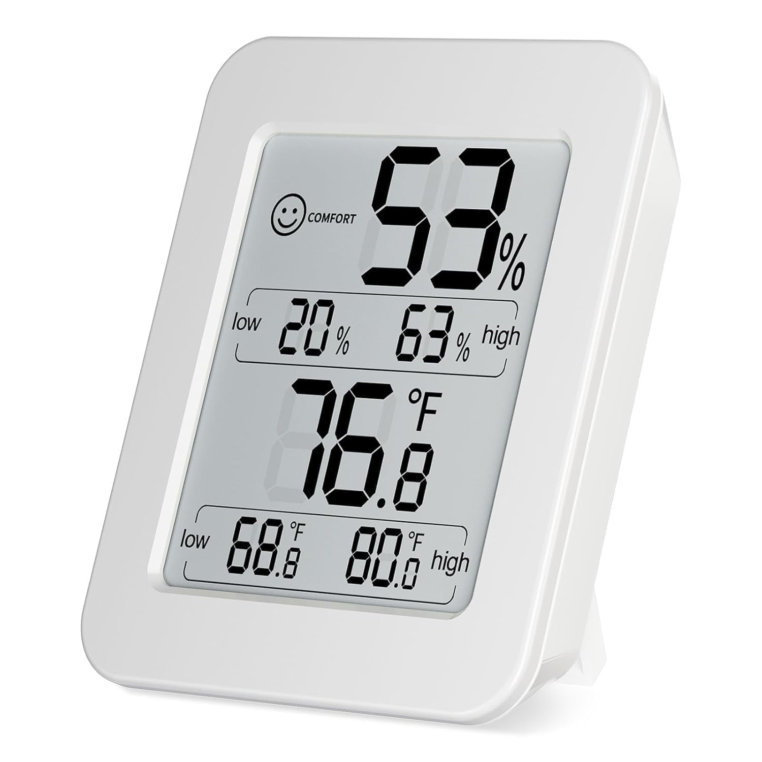 VEAT00L Tuya Thermometer Hygrometer, Indoor Bluetooth Temperature Humidity Sensor with Electronic Display, App Notification Alert, Free Data Storage Export, Digital Remote Monitor for Bedroom