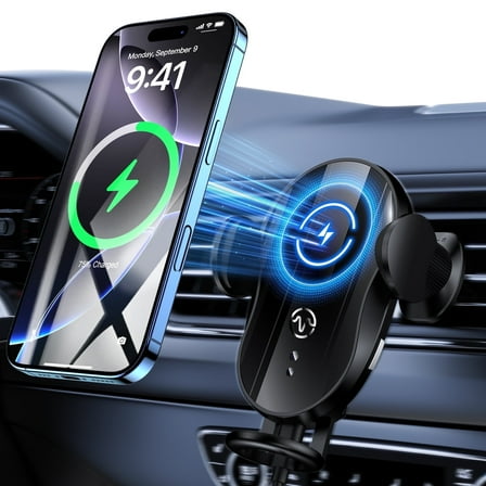 VEAT00L Wireless Car Charger,15W Qi Fast Charging Auto-Clamping Car Charger Phone Mount Air Vent Cell Phone Holder Compatible with iPhone 16/15/14/13/13 Pro/12 Pro12/11, Samsung S23/S22/S10/S9/S8