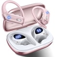 thumbnail image 1 of VEAT00L Active Noise Cancelling Ear Buds Wireless Earbuds 75H Playtime Bluetooth Headphones with LED Display Case, Deep Bass Fitness Earphones Gym Running Workout, IP7 Over Earbuds with Earhook, 1 of 9