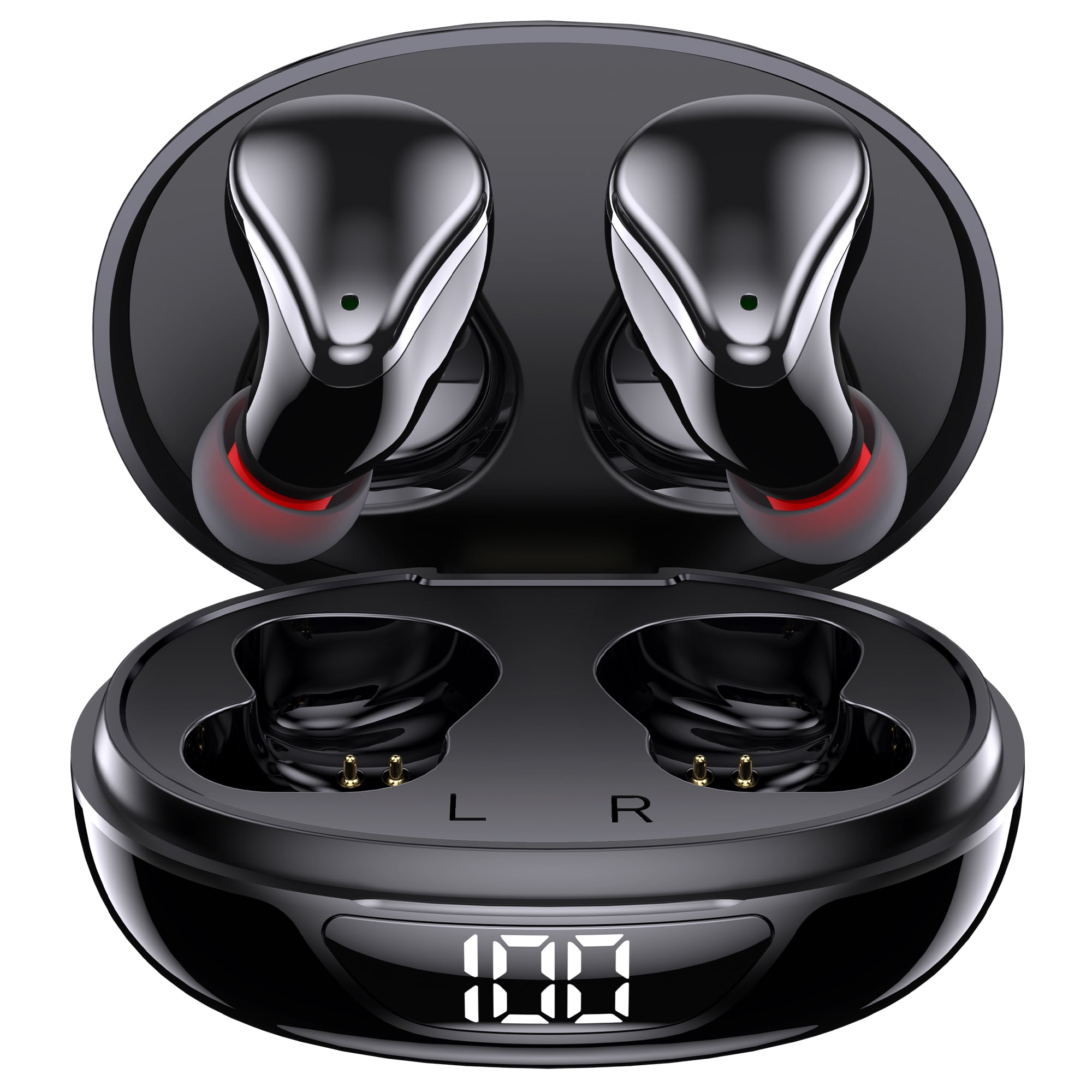 VEAT00L Wireless Earbuds Bluetooth 5.1 Wireless Earbuds Bluetooth Headphones with Deep Bass Hifi 3D Stereo Sound Dual Talk Technology with Portable