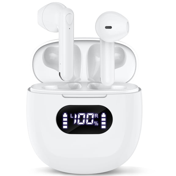 VEAT00L Wireless Earbuds, Bluetooth 5.3 Headset with Microphone Touch Control, IPX7 Waterproof, High-Fidelity Stereo Earphones for Sports and Work,66H Playtime for Laptop Pad Phones Sports Workout