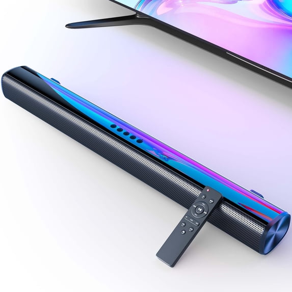 VEATOOL 2.1ch Sound Bar w/ built-in subwoofer, 40W, 3D surround. HDMI ARC, Bluetooth, Optical, RCA, USB, AUX. Wall mountable for TV.