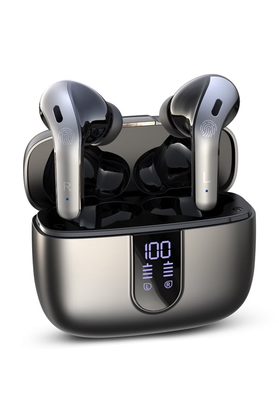 VEATOOL Bluetooth Headphones True Wireless Earbuds 65H Playback Power Display Earphones with Wireless Charging Case IPX7 Waterproof in-Ear Earbuds with Mic for TV Smart Phone Computer Laptop