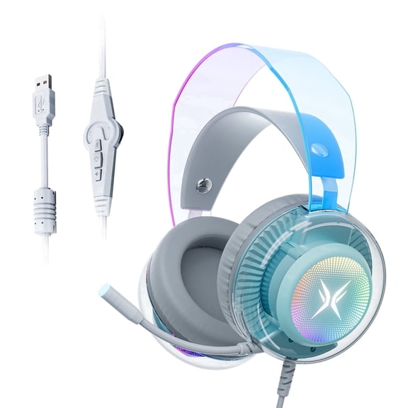 VEATOOL G5 Wired USB Gaming Headset,7.1 Surround Sound Gaming Headphones,Vibrant RGB - Game/Chat Balance, Over Ear Headphones with Noise Canceling Mic for PC, PS5/PS4, Laptop, Mac