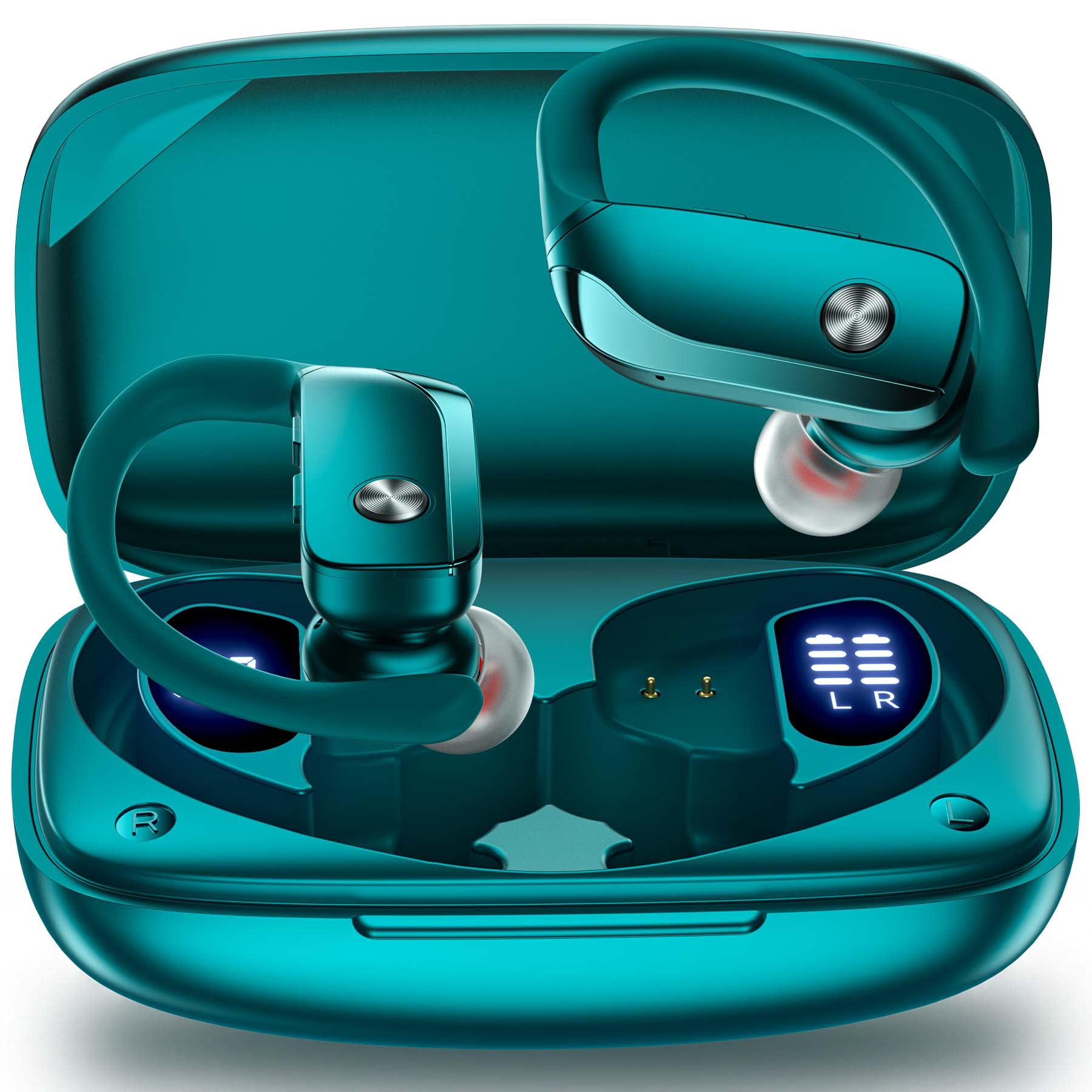 VEATOOL Wireless Earbuds Bluetooth 6.0 Sport 220Hrs Earhook 8 ENC Mic IP68 Waterproof Workout Running