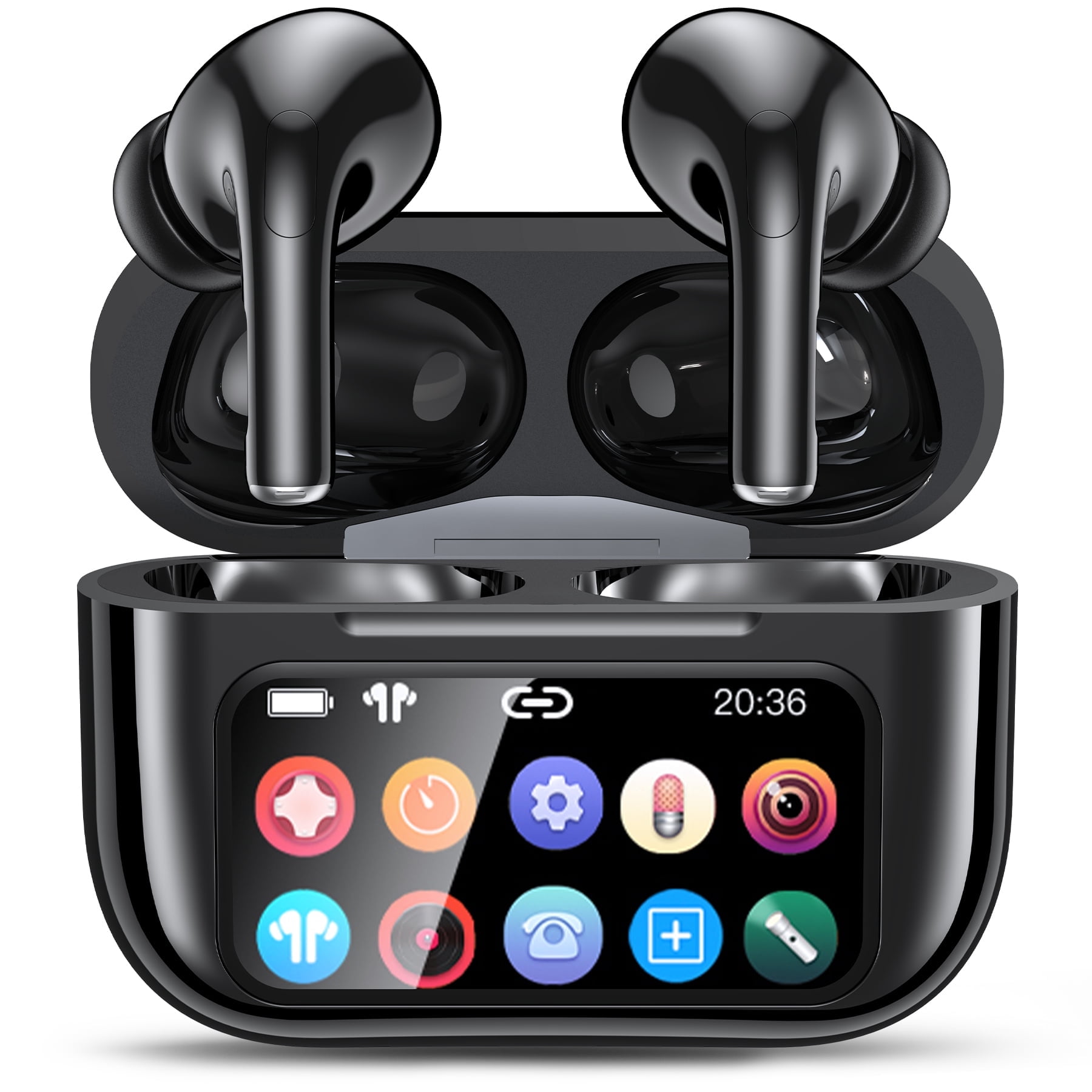 Touch Screen Wireless Earbuds Bluetooth 5 4 Ear Buds Multifunctional ENC Noise Cancelling MicClear Calls Earphones 48H Bass Stereo Headphones IP7 Wat