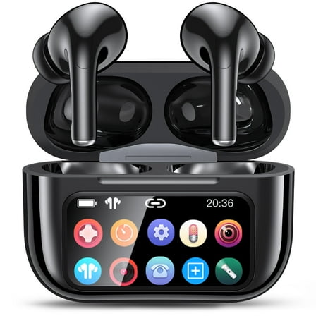 STA Wireless Earbuds, Bluetooth 5.4 Ear Buds with Multifunctional Touch Screen, ANC/ENC Noise Cancelling Headphones with 70H Playtime, Bass Stereo Sound, for Laptop, Android/iOS, Pad
