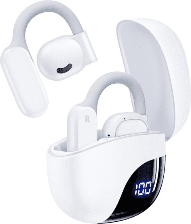VEATOOL Wireless Earbuds Open Ear Headphone Sport, Bluetooth 5.3 Earbud, 80Hrs Earphone with Earhook, Noise Cancelling Mic,Light Weight Comfortable Fit,Suitable for Running,Workouts