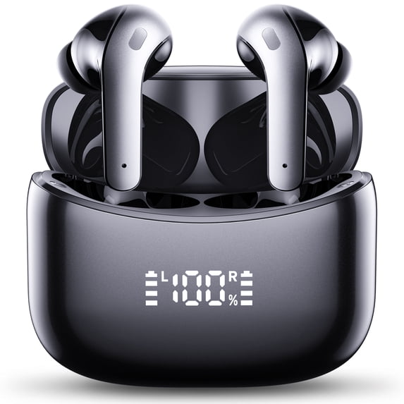 VEATOOL X15 Wireless Earbuds Bluetooth 5.3 Headphones,72H Hi-Fi Stereo Deep Bass Earphones with Noise Cancelling Mic IP7 Waterproof Sport Headset with LED Power Display for Laptop Pad Phones Black