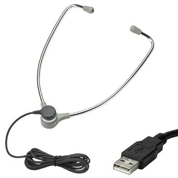 VEC AL-60-USB Aluminum Hinged-Stetho Headset with with 5ft. Cord and USB Plug