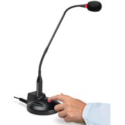 VEC GN-USB-PT Professional 18 Inch Uni-directional Noise Cancelling Gooseneck Microphone Illuminated Push-to-Talk PTT Switch/Neck Ring with USB Plug