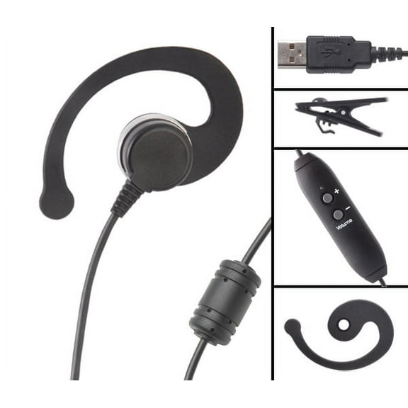 VEC Single Ear USB Headset with Volume Control