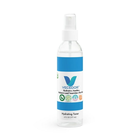 VECEDOR Hydrating Toner, 6oz (6oz, Clearbottle+whitesprayer)