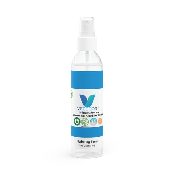 VECEDOR Hydrating Toner, 6oz (6oz, Clearbottle+whitesprayer)
