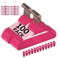 thumbnail image 1 of VECELO 100 Pack Velvet Non-Slip Heavy Duty Adult Hangers with 360° Swivel Hook, Ultra-Thin Space Saving Clothes Organizer for Coats Shirts Dresses Closet Storage-Red, 1 of 12