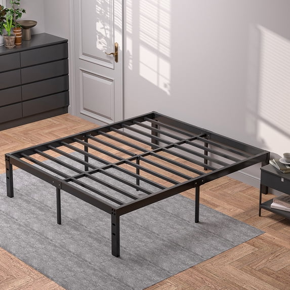 VECELO 14.2-Inch Full-Size Metal Platform Bed Frame with Heavy Duty Support, Black