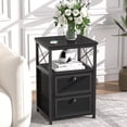thumbnail image 1 of VECELO 2 Drawers Nightstand, Modern End Side Table with Storage Space for Living Room, Bedroom, Black, 1 of 14