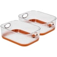 thumbnail image 1 of VECELO 2 Pack Plastic Storage Bins, Multi-Use Built-In Handles Clear Storage Containers, Pantry & Home Organization Storage Boxes, 11.42" x 8.46" x 3.94", 1 of 9