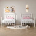 thumbnail image 1 of VECELO 2-Piece Twin Metal Bed Frame for Kids Teens Bedroom, Heavty Duty Mattress Foundation, No Box Spring Needed, White, 1 of 8
