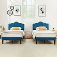 thumbnail image 1 of VECELO 2-Piece Twin Platform Bed Frame with Adjustable Headboard, No Box Spring Needed, Blue, 1 of 9