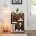 thumbnail image 1 of VECELO 2-Tier Bookcase with Storage Shelves, 21.3" Modern Bookshelf for Organizer Display Stand Home Office, Vertical or Horizontal, Brown, 1 of 7