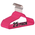 thumbnail image 1 of VECELO 25 Pack Velvet Non-Slip Heavy Duty Adult Hangers with 360° Swivel Hook, Ultra-Thin Space Saving Clothes Organizer for Coats Shirts Dresses Closet Storage-Red, 1 of 12