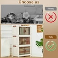 thumbnail image 1 of VECELO 3-Pack Folding Storage Bins with Lids & Wheels, Stackable Collapsible Plastic Storage Boxes with Open Front Door, Storage Containers for Bedroom Living Room Kitchen Study Office, White, 1 of 12