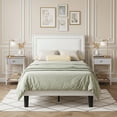 thumbnail image 1 of VECELO 3-Piece Bedroom Set Include White Twin Size Bed & 2 Oak Nightstand( 1-Drawer), 1 of 10