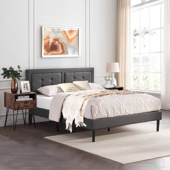 VECELO 3-Piece Bedroom Set (Set of 3) Bed Frame and 2 Nightstand