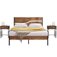 thumbnail image 1 of VECELO 3-Piece Bedroom Set with Metal Bed Frame and 2 Nightstand, Queen Size, 1 of 5