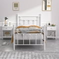 thumbnail image 1 of VECELO 3-Piece Bedroom Set with Metal Bed Frame and Set of 2 Nightstand, Twin Size, White, 1 of 7