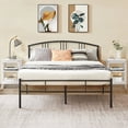 thumbnail image 1 of VECELO 3-Piece Bedroom Set with Queen Size Metal Bed Frame and (Set of 2) 3-tier White Nightstand, 1 of 9