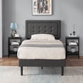 thumbnail image 1 of VECELO 3-Piece Bedroom Sets Bed Frame and 2 Nightstands, 1 of 8