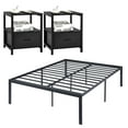 thumbnail image 1 of VECELO 3-Piece Bedroom Sets Include Metal Platform Bed Frame and 2 Black Nightstands, Full Size, 1 of 7