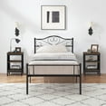 thumbnail image 1 of VECELO 3-Piece Bedroom Sets Metal Bed Frame and 2 Nightstand, 1 of 7