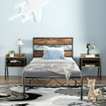 thumbnail image 1 of VECELO 3-Piece Bedroom Sets, Twin Size Metal Bed Frame and 2 Gray Nightstands, 1 of 9