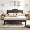thumbnail image 1 of VECELO 3-Piece Bedroom Sets Upholstered Bed Frame and 2 Black Nightstand, 1 of 7