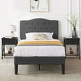 thumbnail image 1 of VECELO 3-Piece Bedroom Sets Upholstered Bed Frame and 2 Nightstand, 1 of 9