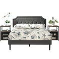 thumbnail image 1 of VECELO 3-Piece Bedroom Sets Upholstered Platform Bed Frame and 2 Nightstand, 1 of 8