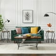 thumbnail image 1 of VECELO 3-Piece Coffee Table Set with Oval offee Table and Set of 2 End Table for Living room, Brown, 1 of 8