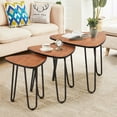 thumbnail image 1 of VECELO 3-Piece Nesting Tables, Stacking End Coffee Table for Living Room/Bedroom/Office, Brown (Set of 3), 1 of 9