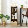 thumbnail image 1 of VECELO 3-Shelf Bookcase Wooden Bookshelf with Storage Organizer Display Shelf, Freestanding Unit for Living Room Home Office, Brown, 1 of 8