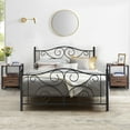 thumbnail image 1 of VECELO 3-piece Bedroom Set, Metal Platform Bed Frame and 2 Nightstand, Full Size, 1 of 7