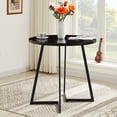 thumbnail image 1 of VECELO 31.5" Round Dining Table with Metal Legs for Kitchen Living Room Coffee Table Bristro Table, Black, 1 of 9