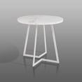 thumbnail image 1 of VECELO 31.5" Round Dining Table with Metal Legs for Kitchen Living Room Coffee Table Bristro Table, Marble White, 1 of 7