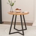 thumbnail image 1 of VECELO 35.4" Round Dining Table, Small Kitchen Table with Sturdy Metal Base, Dining Room Table for 2 to 4 Person, Walnut, 1 of 7