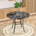 thumbnail image 1 of VECELO 36" Round Dining Table, Kitchen Table Faux Marble with Metal Base for Living Room Kitchen, Black, 1 of 8
