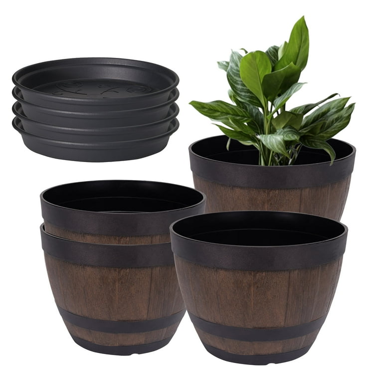 10 Pack 6 Inch Plastic Round Drainage Plant Pots Containers with Saucers Trays for Indoor and Outdoor Herbs, Succulents, Cactus and Flowers 10 Pack 6 Inch Plastic Round Drainage Plant Pots Containers with Saucers Trays for Indoor and Outdoor Herbs, Succulents, Cactus and Flowers