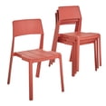 thumbnail image 1 of VECELO 4-Pack Plastic Stackable Dining Chairs, Modern Outdoor Patio Chairs for Restaurant, Poolside and Garden, No Assembly, Red, 1 of 15